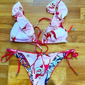 Maaji pink and red bikini
